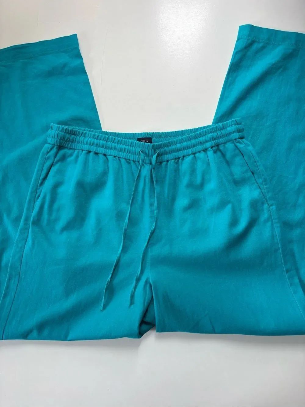 J.Crew 2025 Factory Linen-blend slim wide-leg drawstring pant 10